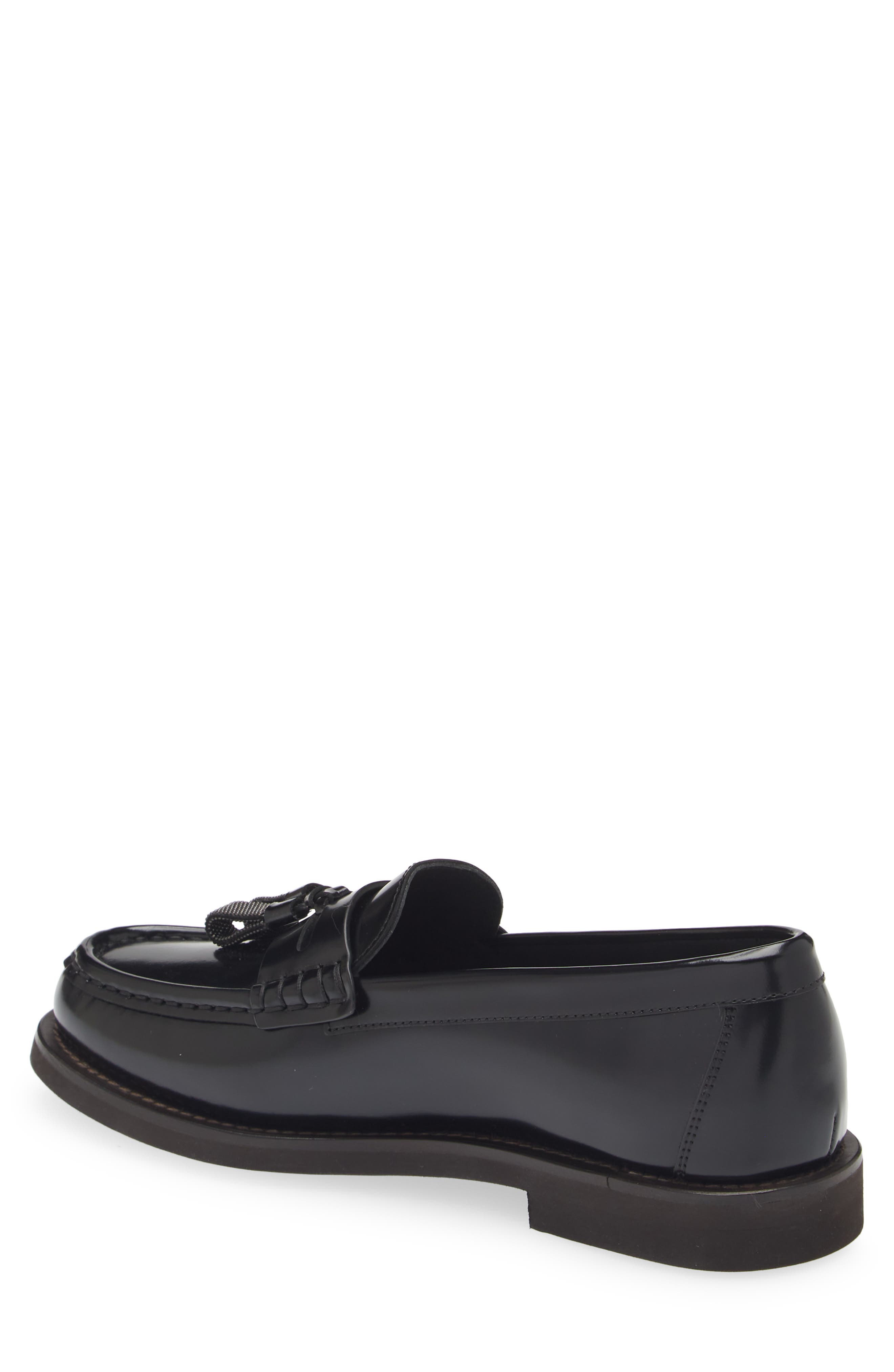 Brunello Cucinelli Monili Tassel Loafer, Alternate, color, Black