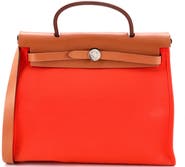 Pre-Owned Hermes Herbag Zip Leather and Toile 31