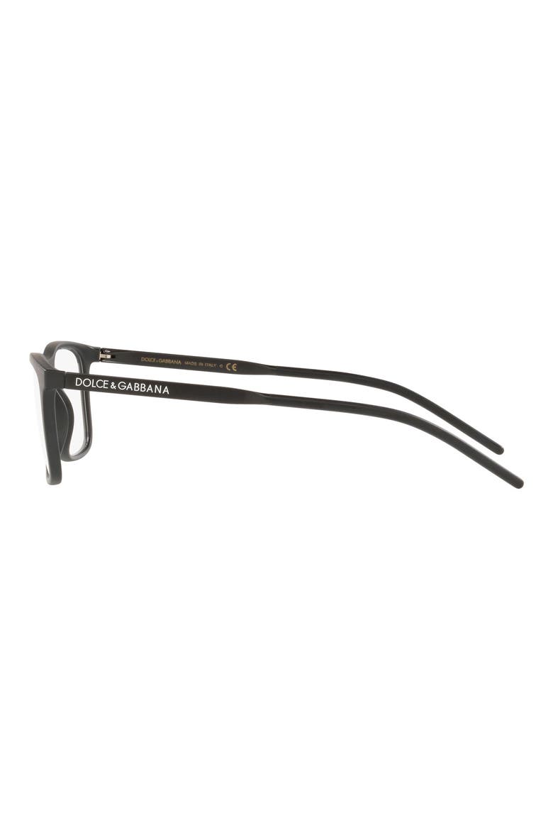 55mm Rectangular Optical Glasses, Alternate, color, MATTE BLACK