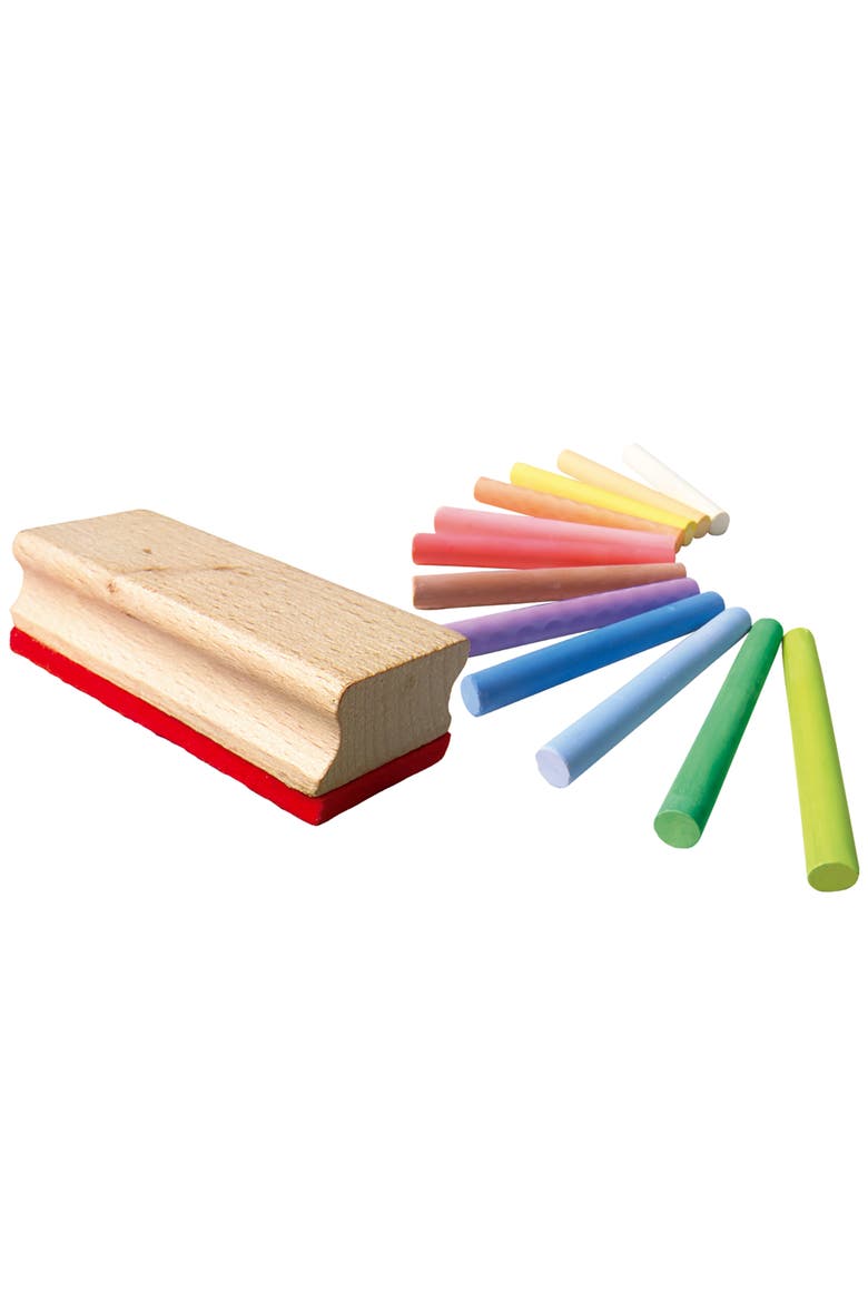 Colored Chalk Set & Eraser, 12 Colors, Toddlers & Kids 2+, Alternate, color, Multicolored