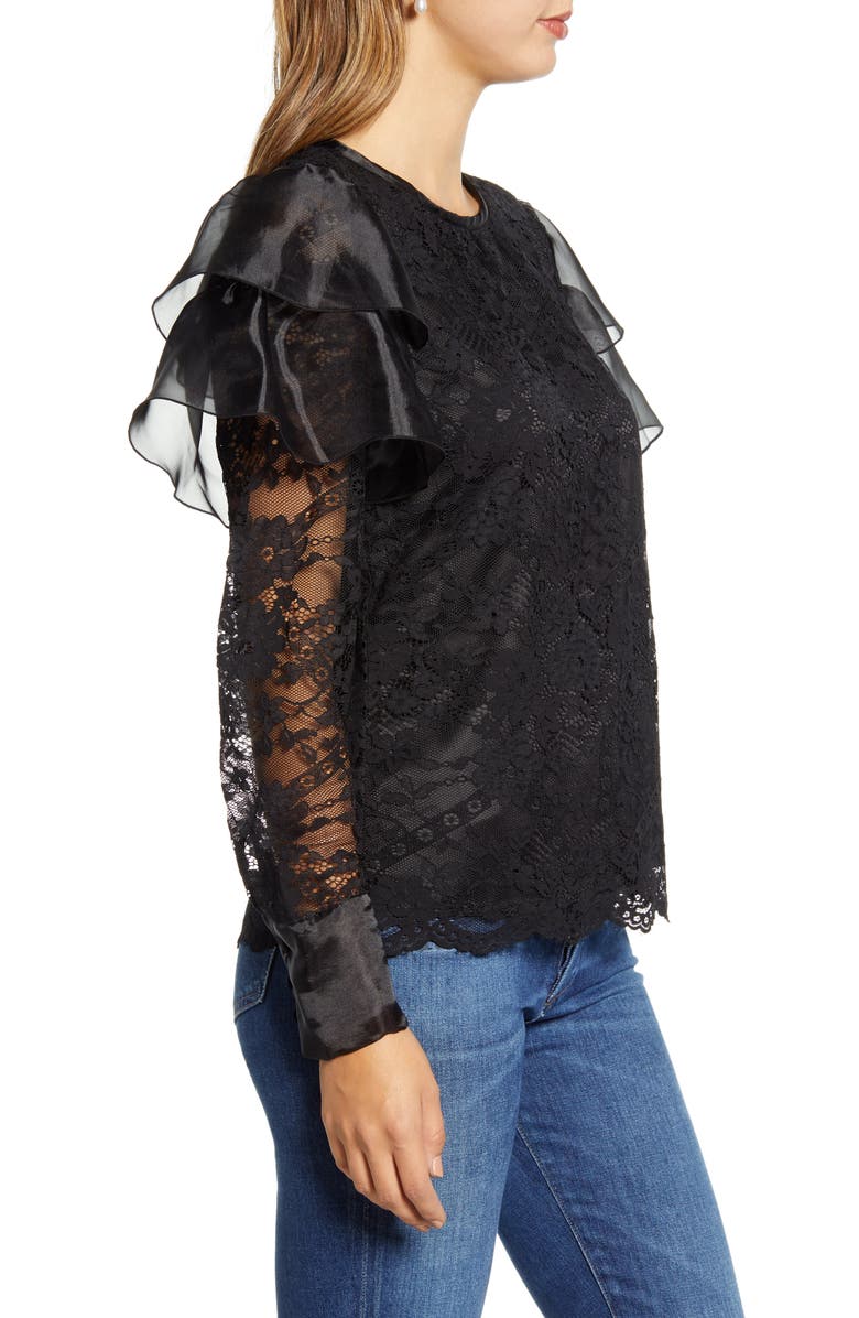 Rachel Parcell Flutter Lace Top, Alternate, color, 