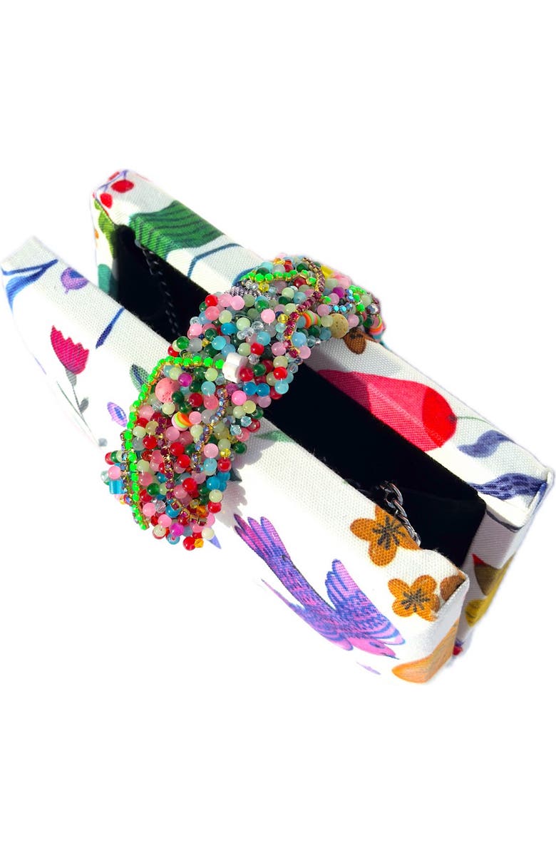 Simitri Garden Party Beaded Fringe Clutch, Alternate, color, Garden Party