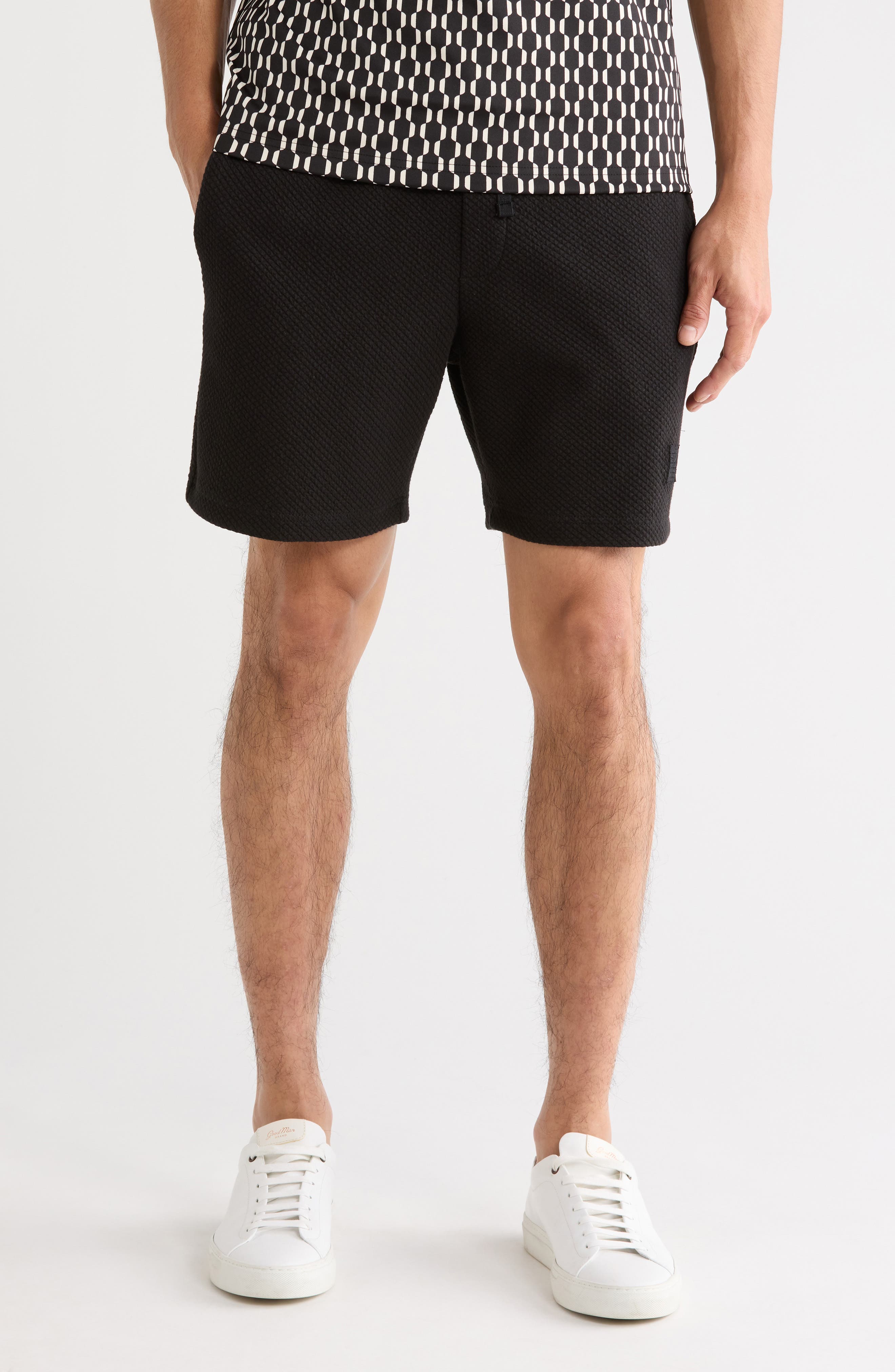 DENIM AND FLOWER Textured Pull-On Shorts