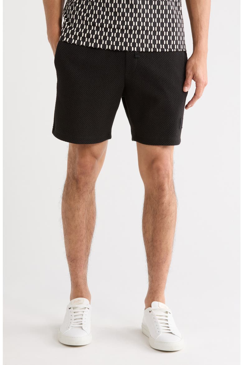 Textured Pull-On Shorts, Main, color, BLACK