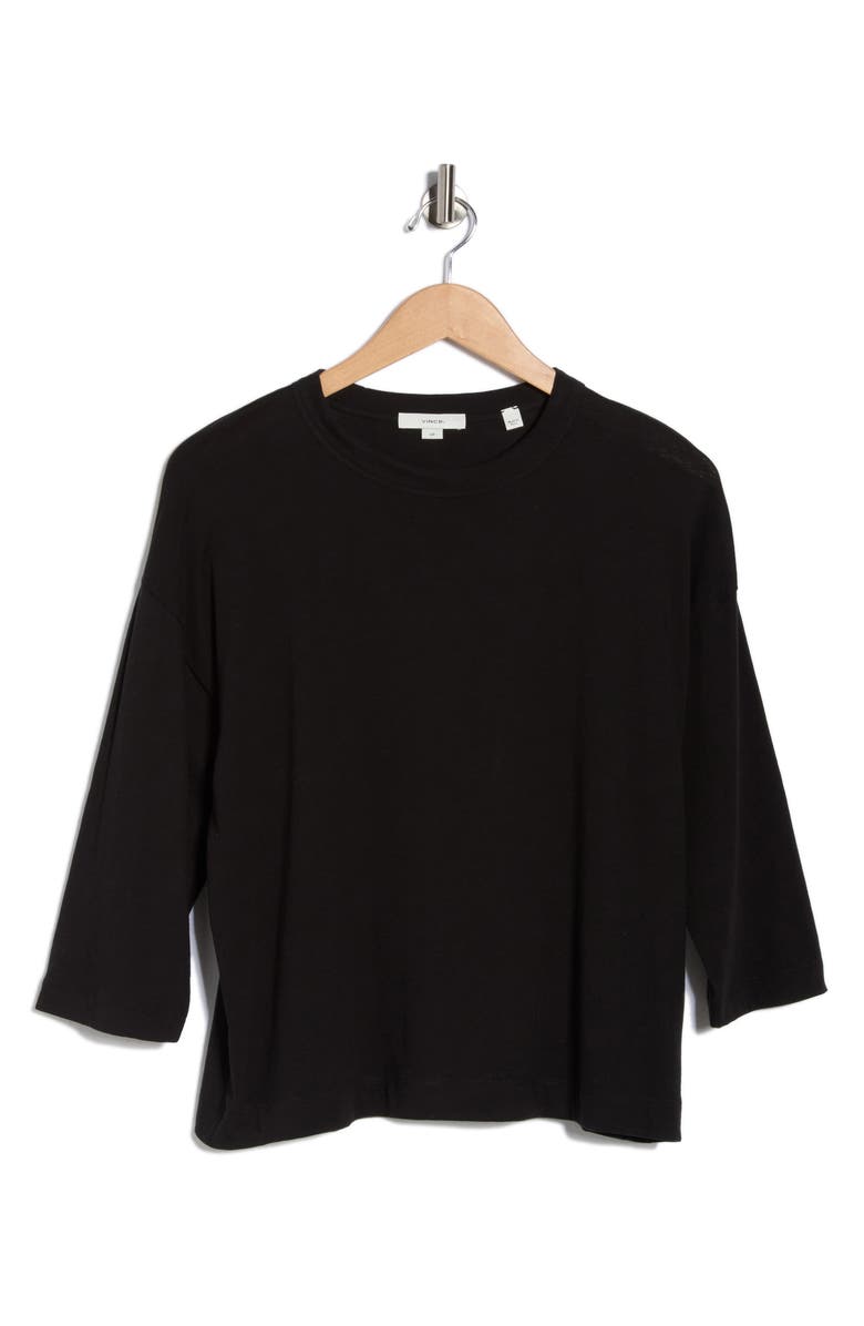 Vince Boxy Bracelet Sleeve Top, Main, color, Black