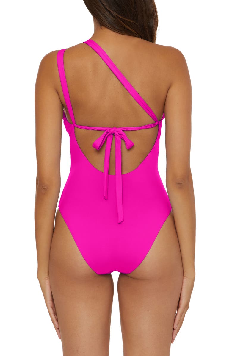 Soluna Tahiti One-Shoulder Cutout One-Piece Swimsuit, Alternate, color, Pink Flambe