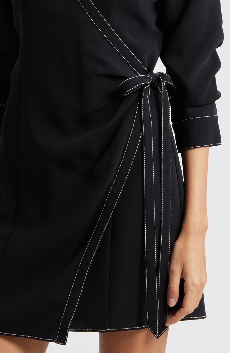 Cinq à Sept Chelsea Topstitch Detail Wrap Minidress, Alternate, color, 