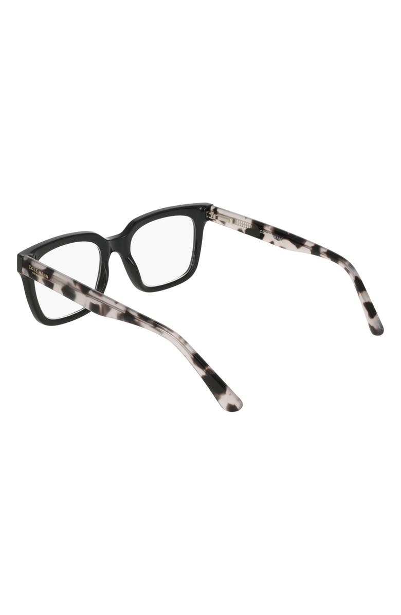 Cole Haan 51mm Square Reading Glasses, Alternate, color, Black