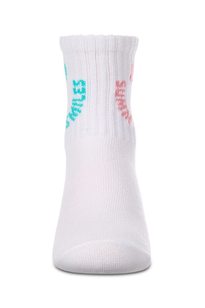 Summer Smiles Novelty Crew Sock, Alternate, color, White