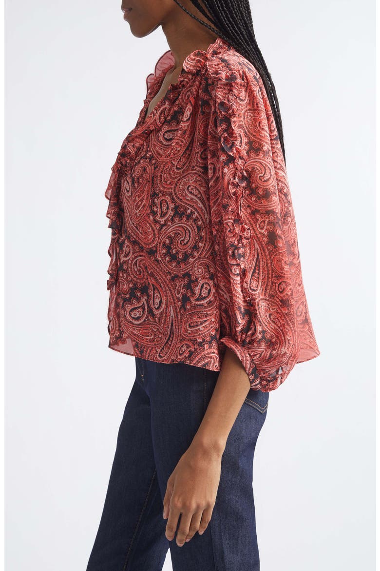 Hendrix Paisley Zada Top, Alternate, color, OBSIDIAN/ JASPER PINK