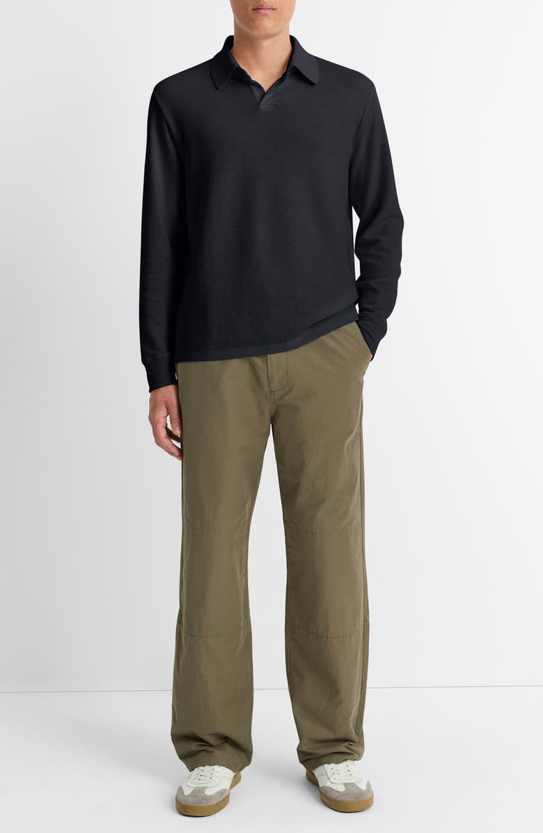 Vince Double Face Long Sleeve Polo, Alternate, color, Coastal/Ultramarine