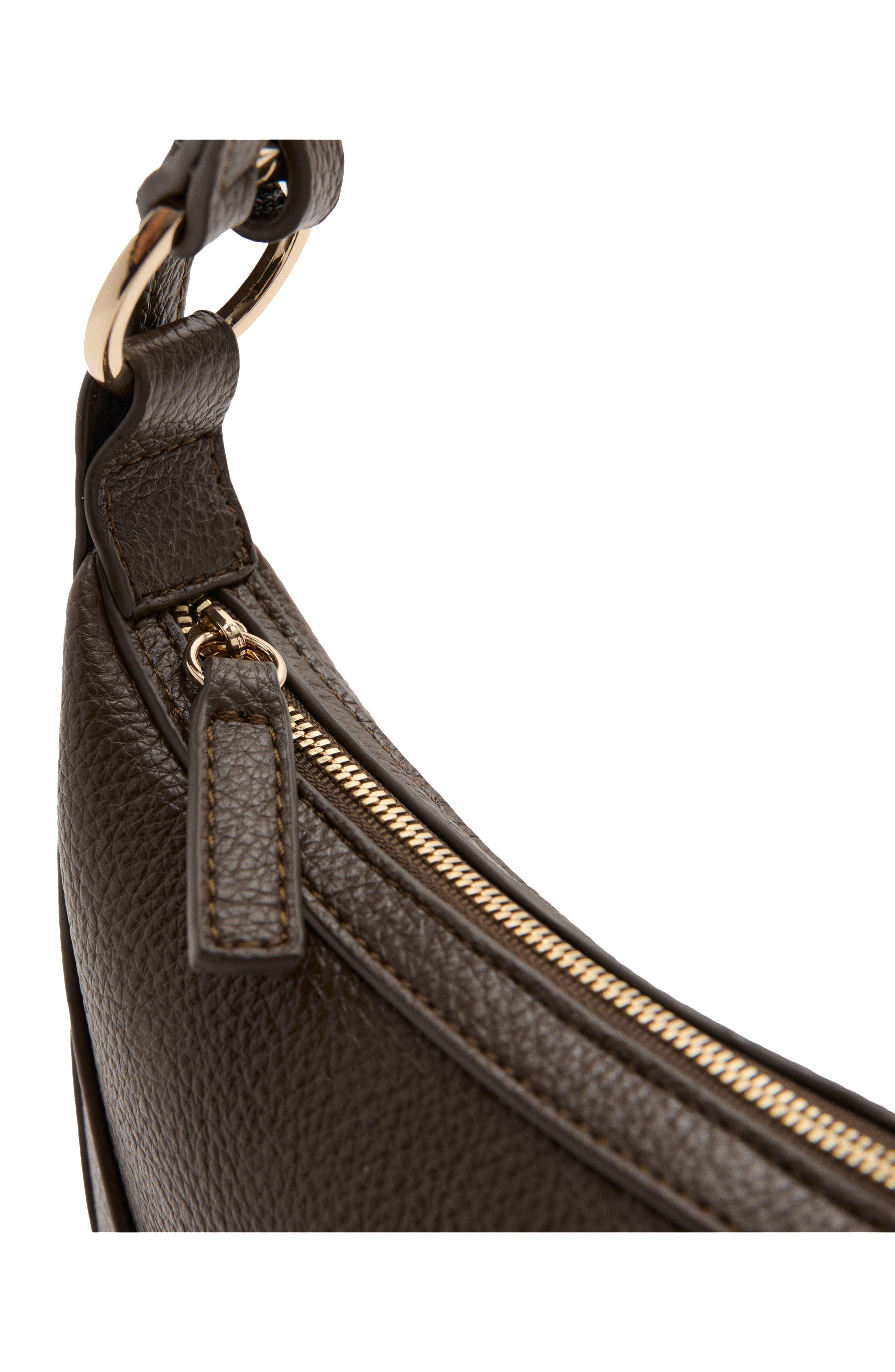 MANGO Oval Faux Leather Shoulder Bag, Alternate, color, Khaki