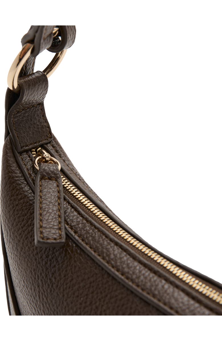 MANGO Oval Faux Leather Shoulder Bag, Alternate, color, Khaki