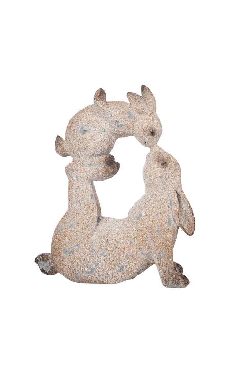 Transpac Resin Parent Child Bunny Figurine Adorable Spring Decor Tabletop Indoor Gift for Home and Hostess, Main, color, Brown