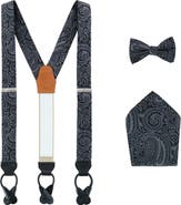 Trafalgar Sobee Paisley Brace Bow Tie & Pocket Square Set