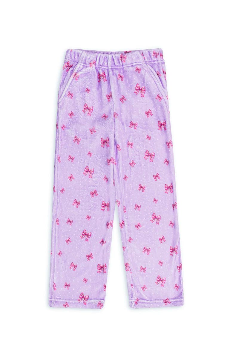 Preppy Goose Plush Holiday Bows loungewear pant, Alternate, color, Lavender