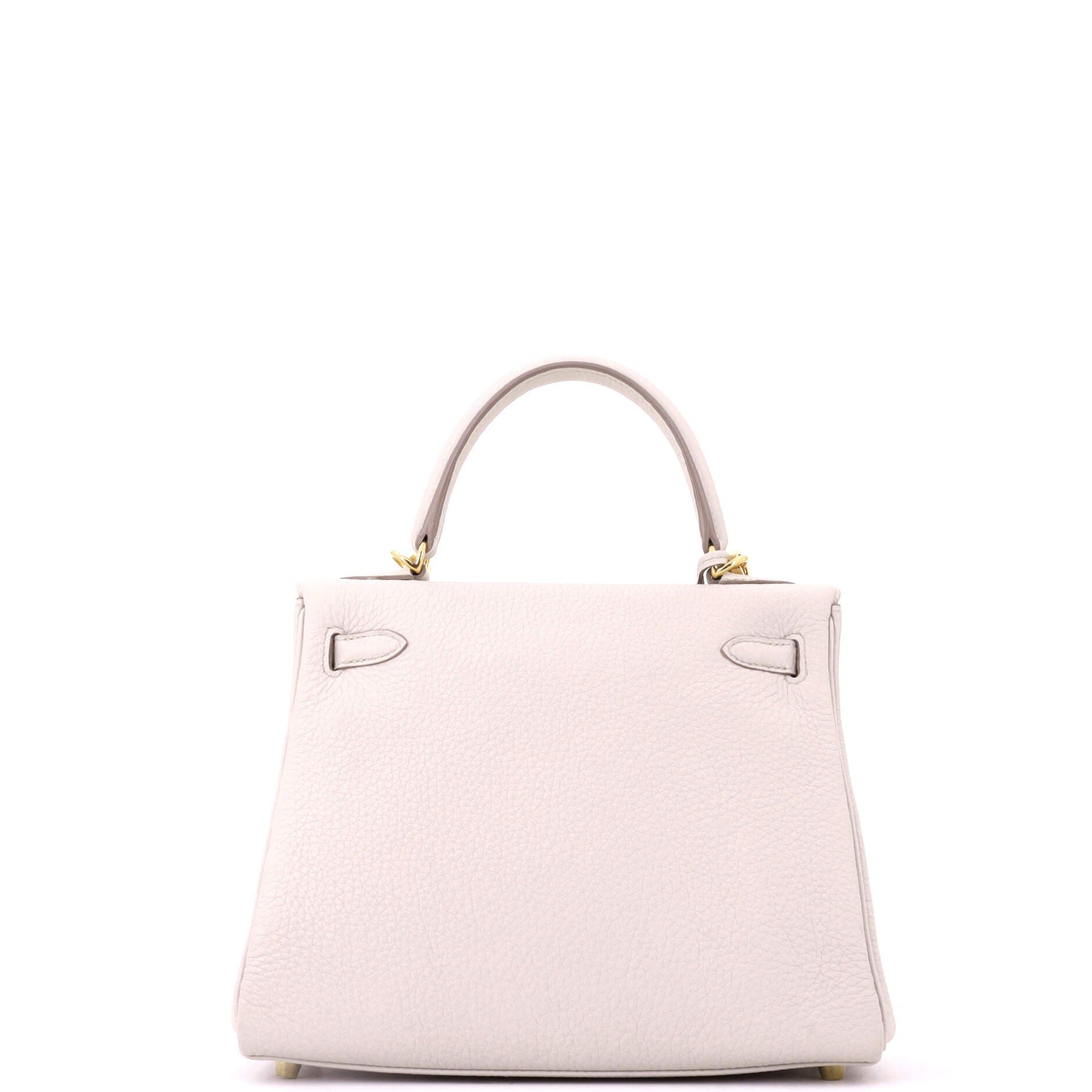 Kelly Handbag Light Togo with Gold Hardware 25, Alternate, color, White
