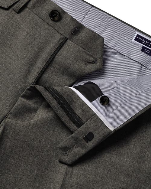 Charles Tyrwhitt Wool Stretch Slim Fit Pants In Gray