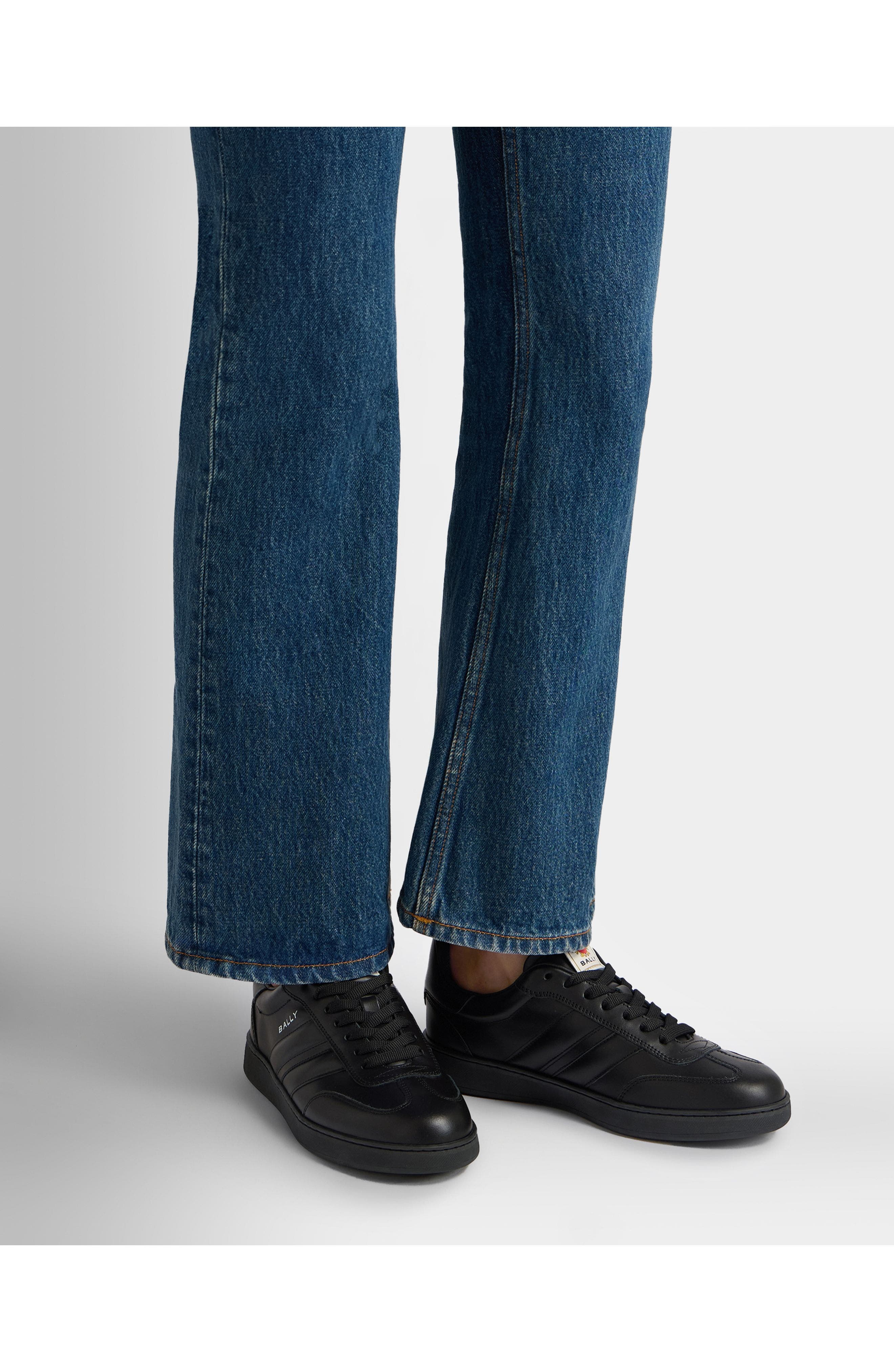 Bally Calf Leather Sneakers, Alternate, color, Black