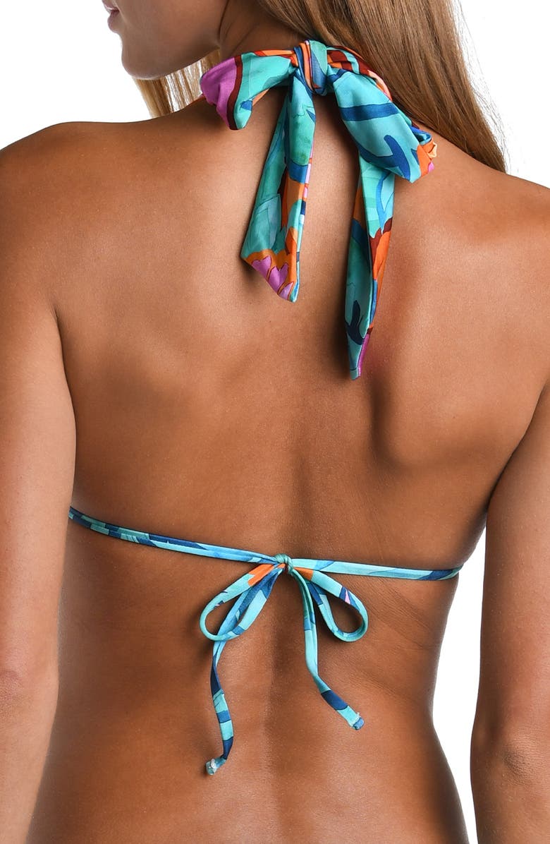 Sunshine 79 Tropical Floral Triangle Slider Bikini Top, Alternate, color,