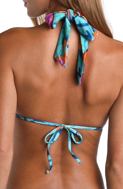 Sunshine 79 Polynesia Tropics Tri Slider Bikini Top In Blue Multi