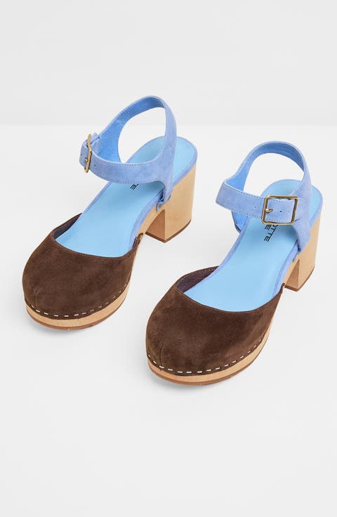 Maud Multicolor Ankle Strap Platform Clog