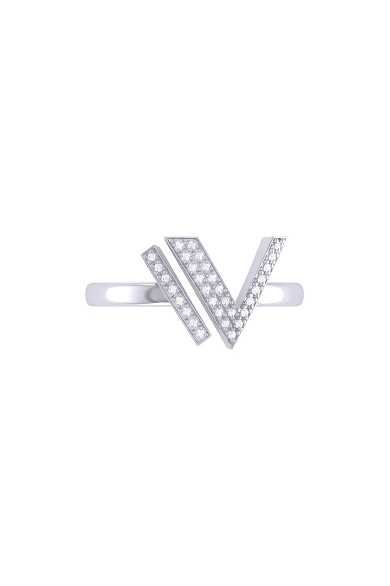 Visionary IV Open Sterling Silver Diamond Ring, Alternate, color, Silver