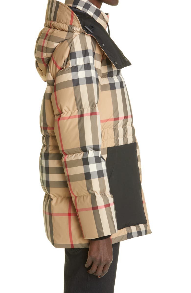 Burberry Broadwas Check Down Puffer Jacket with Removable Hood, Alternate, color, 