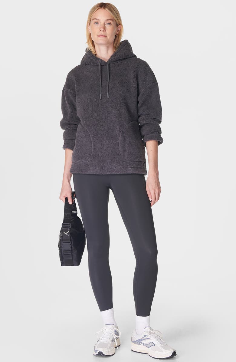 Sweaty Betty Plush Drawstring Hoodie, Alternate, color, Urban Grey