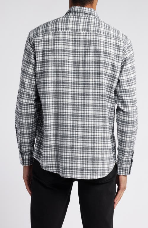 Nn07 Deon 5465 Organic Cotton Button-up Shirt In Grey Check