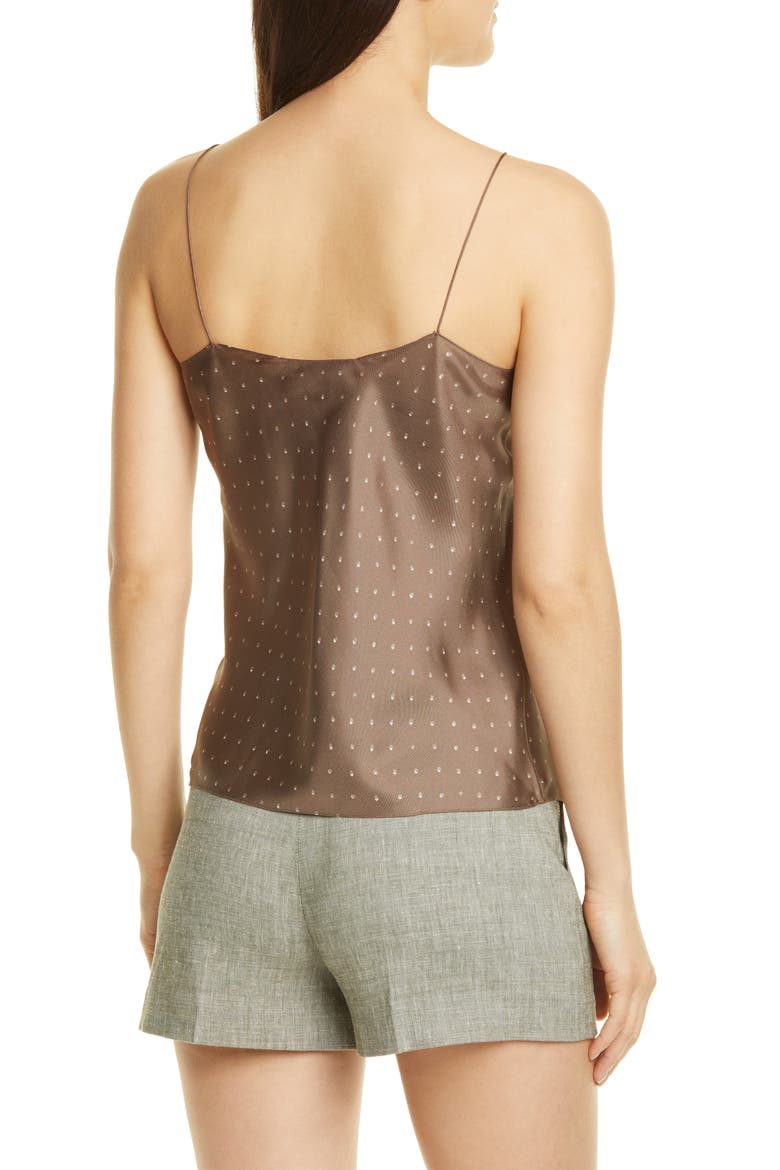 Optical Dot Silk Camisole, Alternate, color, CARGO