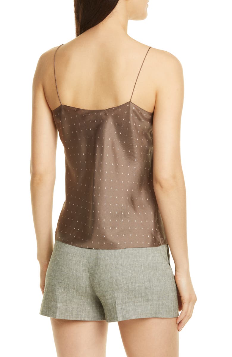 Theory Optical Dot Silk Camisole, Alternate, color,