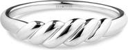 DEVATA Rope Ring in Rhodium Plated Sterling Silver