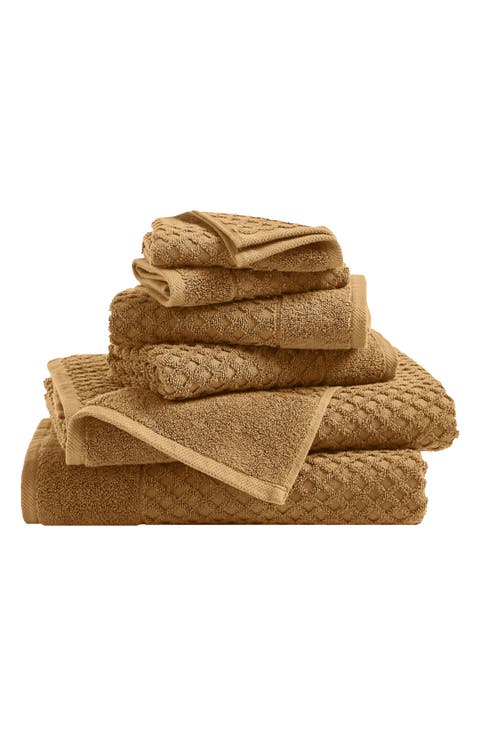 Diamond Waffle Texture 6-Piece Towel Set