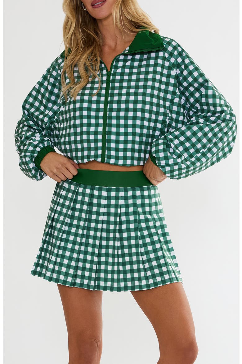 Irina Pleated Check Miniskirt, Main, color, FAIRWAY CHECK