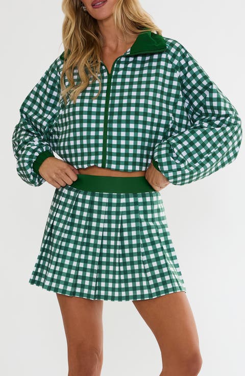 Irina Pleated Check Miniskirt