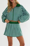Beach Riot Irina Pleated Check Miniskirt