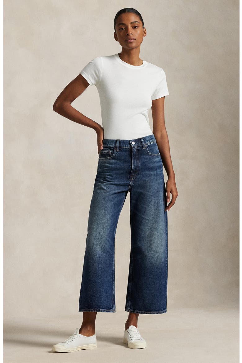 High Waist Crop Wide Leg Jeans, Alternate, color, MYLIO WASH