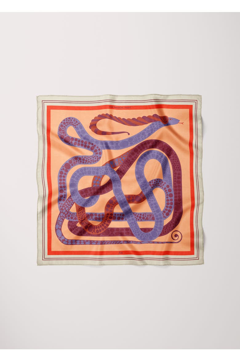 Small Bandana Silk Scarf, Main, color, Print 'The Serpent'