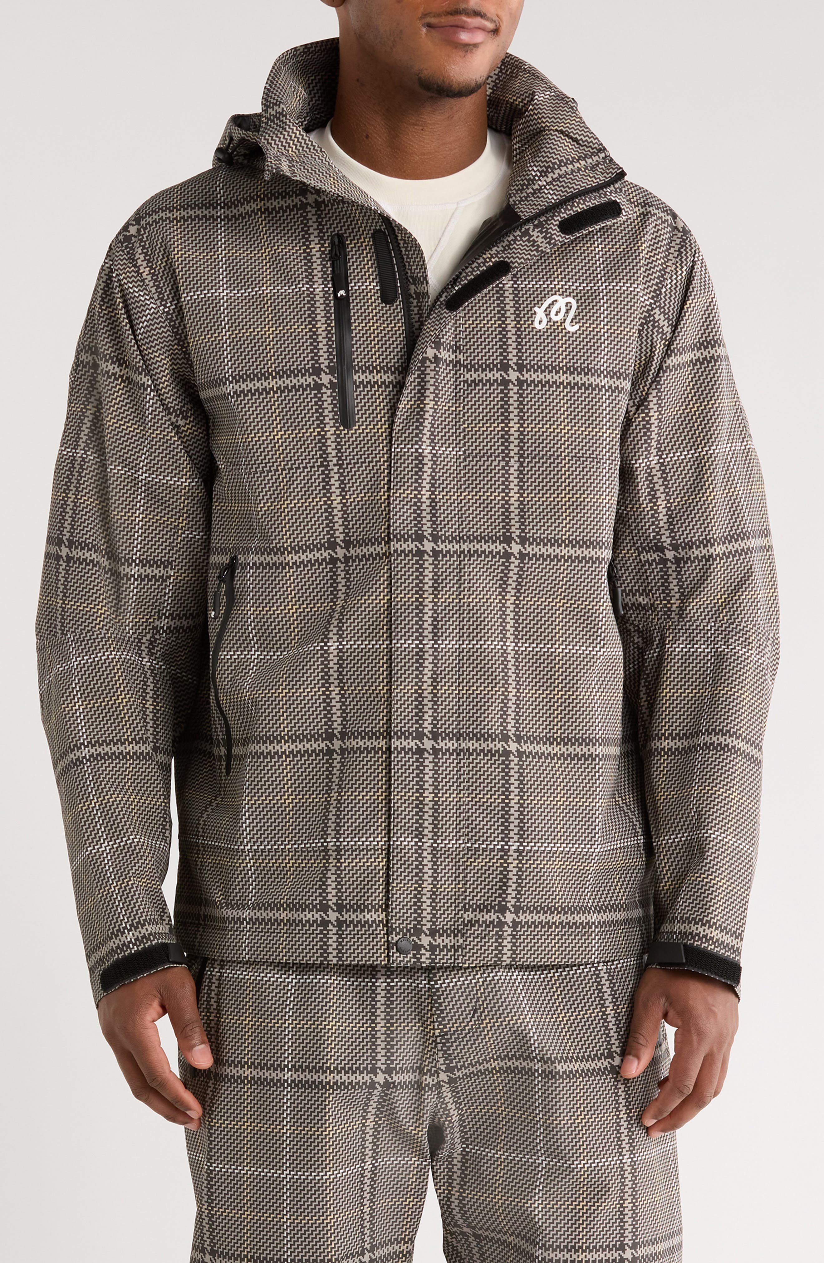 Malbon Golf Jackson Plaid Rain Jacket