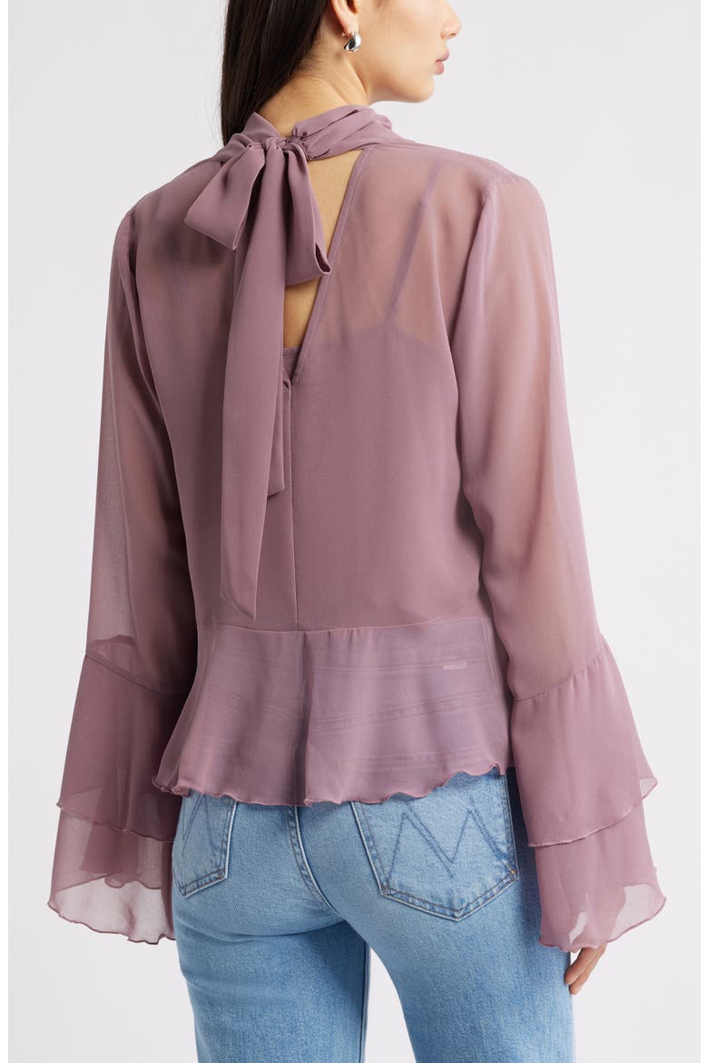 High Neck Chiffon Top, Alternate, color, PURPLE WISTFUL