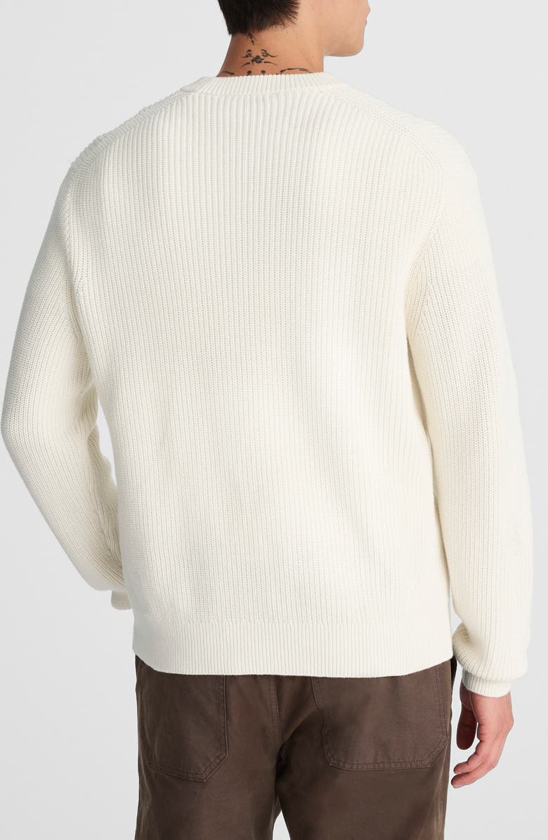 Madewell Shaker Stitch Cotton Sweater, Alternate, color, Vintage Ivory