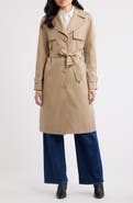 Via Spiga Back Button Cotton Blend Trench Coat