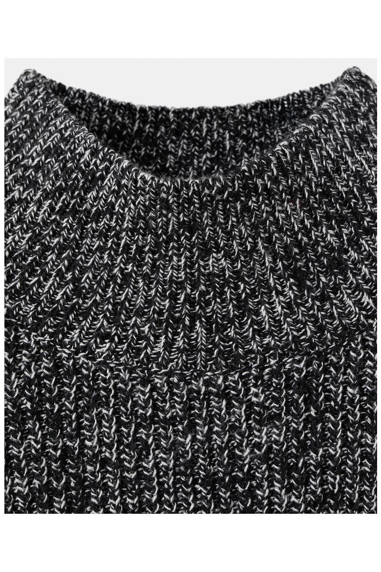 Marled Mock Neck Short Sleeve Sweater, Alternate, color, BLACK