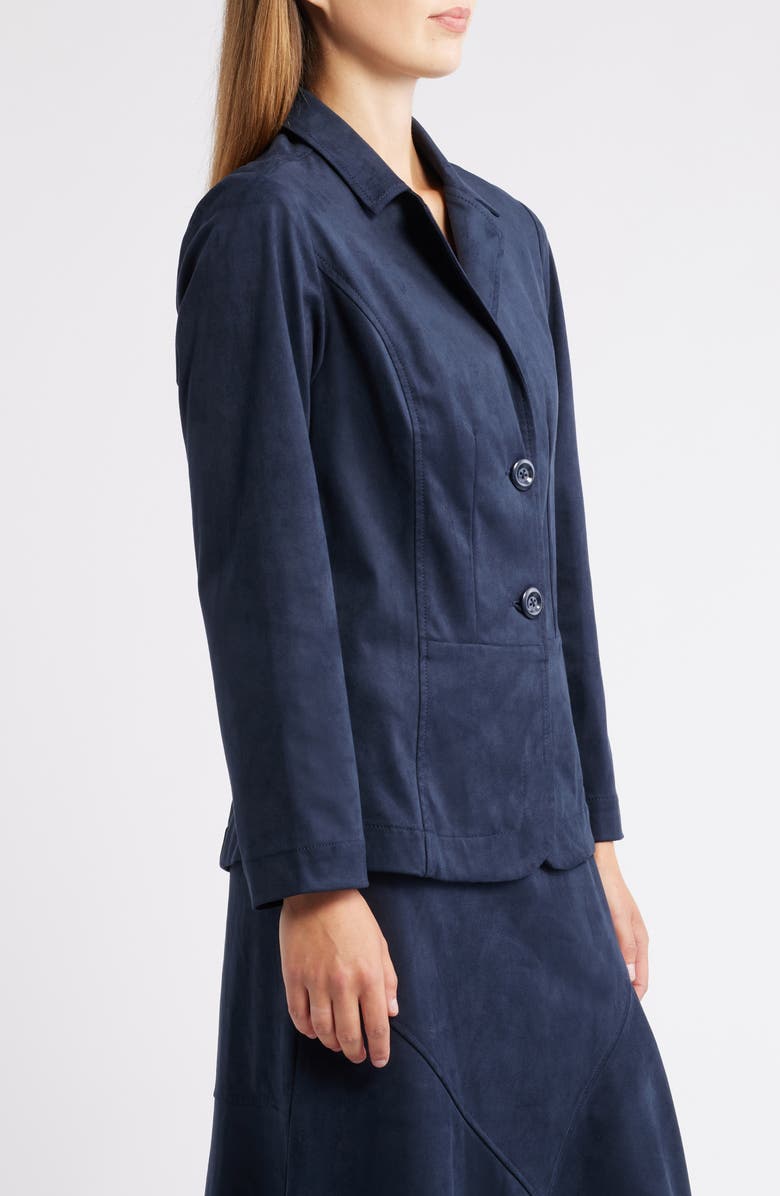 CITY BLUES Faux Suede Blazer, Alternate, color, Midnight