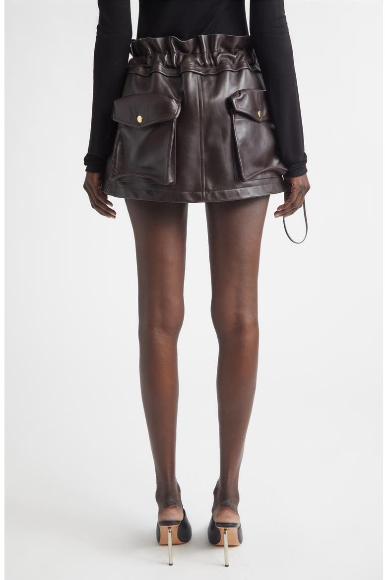 Leather Utility Miniskirt, Alternate, color, CHOCOLATE