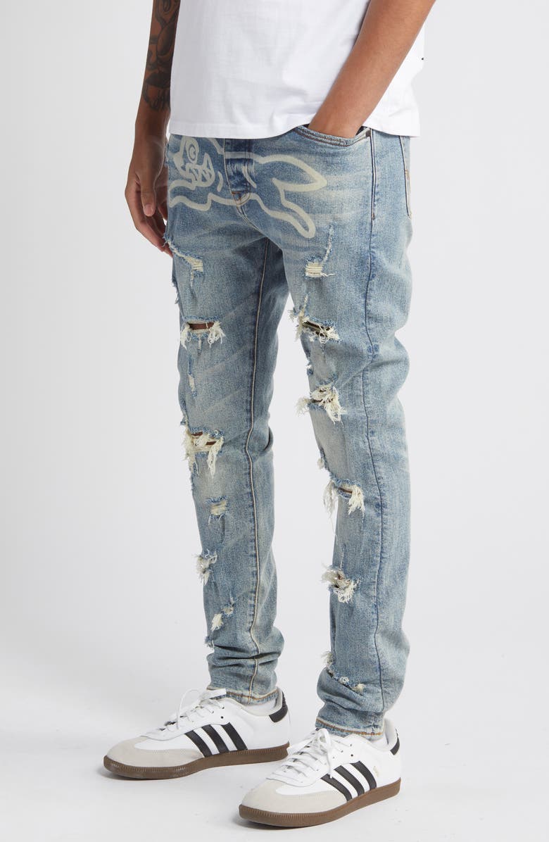 ICECREAM Running Dog Chocolate Fit Distressed Skinny Jeans, Alternate, color, 