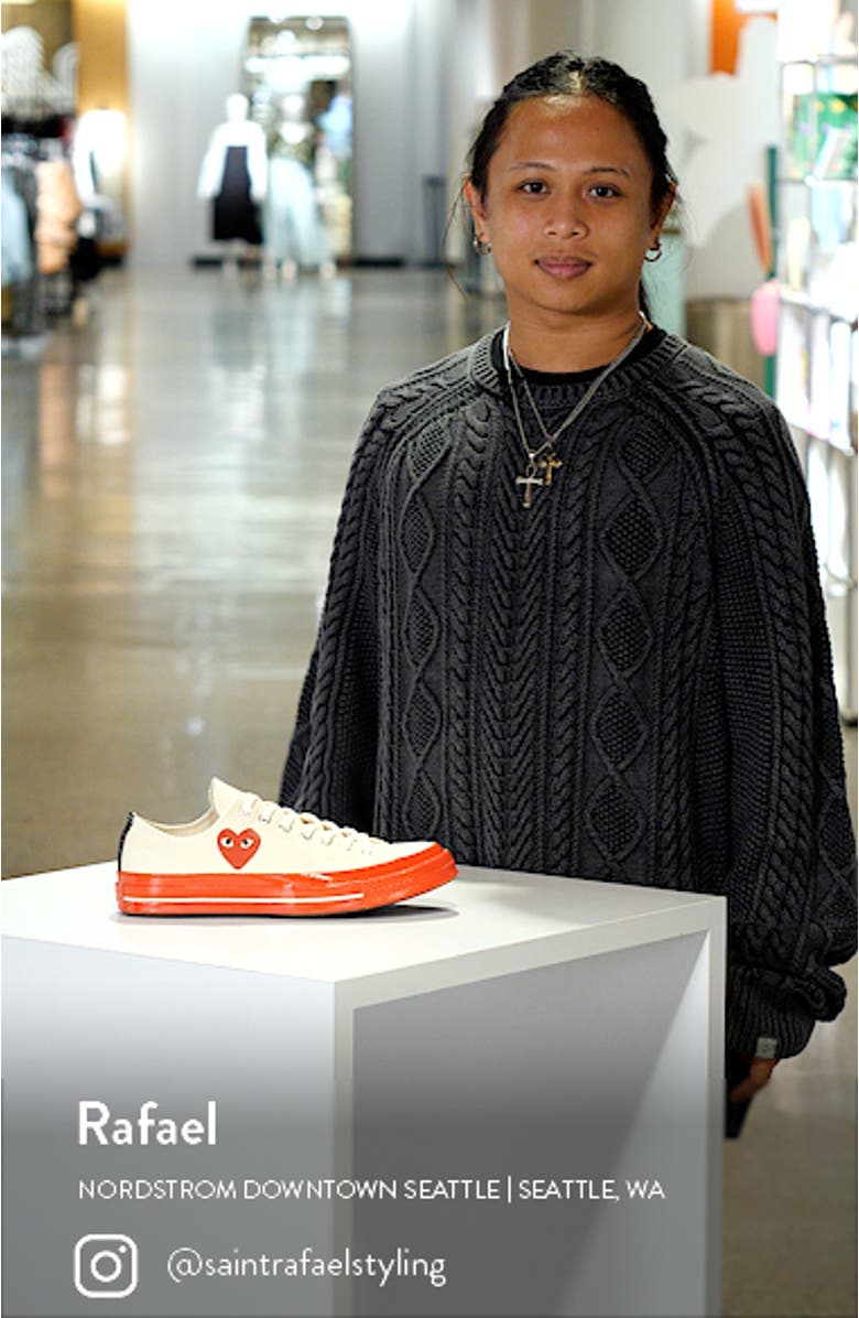 x Converse Chuck Taylor<sup>®</sup> Hidden Heart Red Sole Low Top Sneaker, sales video thumbnail