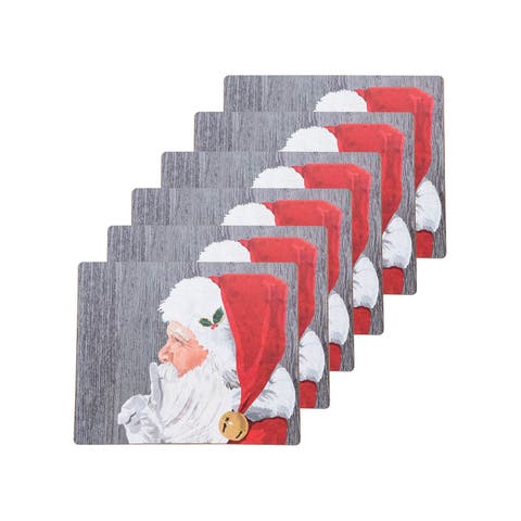 Santa Hardboard Placemat, Set of 6, 13" x 16"