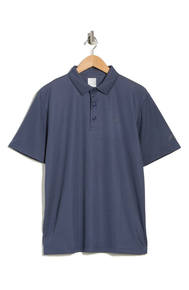 Callaway Chevron Jacquard Golf Polo, Main, color, Peacoat